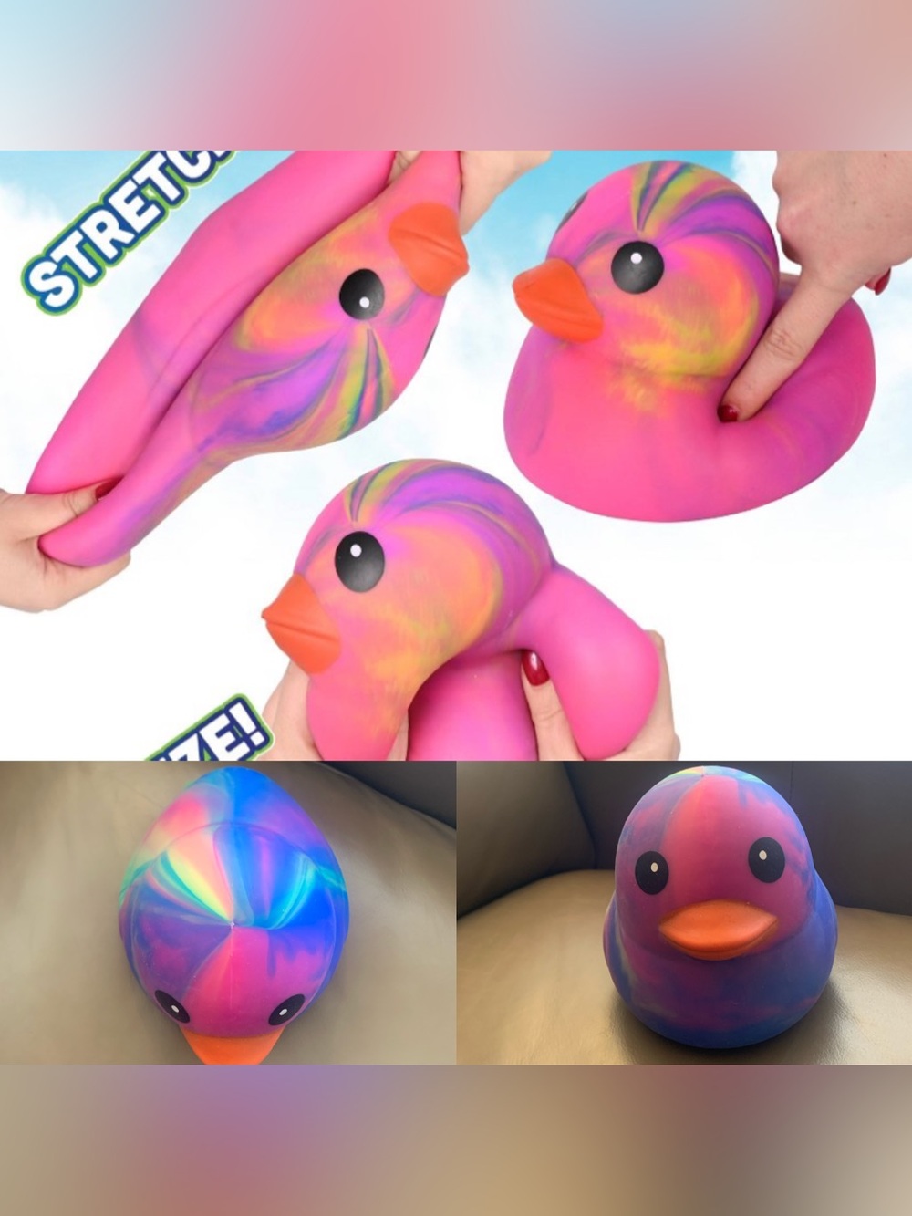 JUMBO Squishy Pink Tie-Dye
Duck Squeeezy